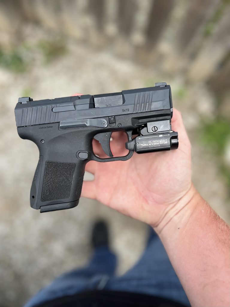 Canik Mete MC9 with Olight Valkyrie PLMini 2 Light Holster