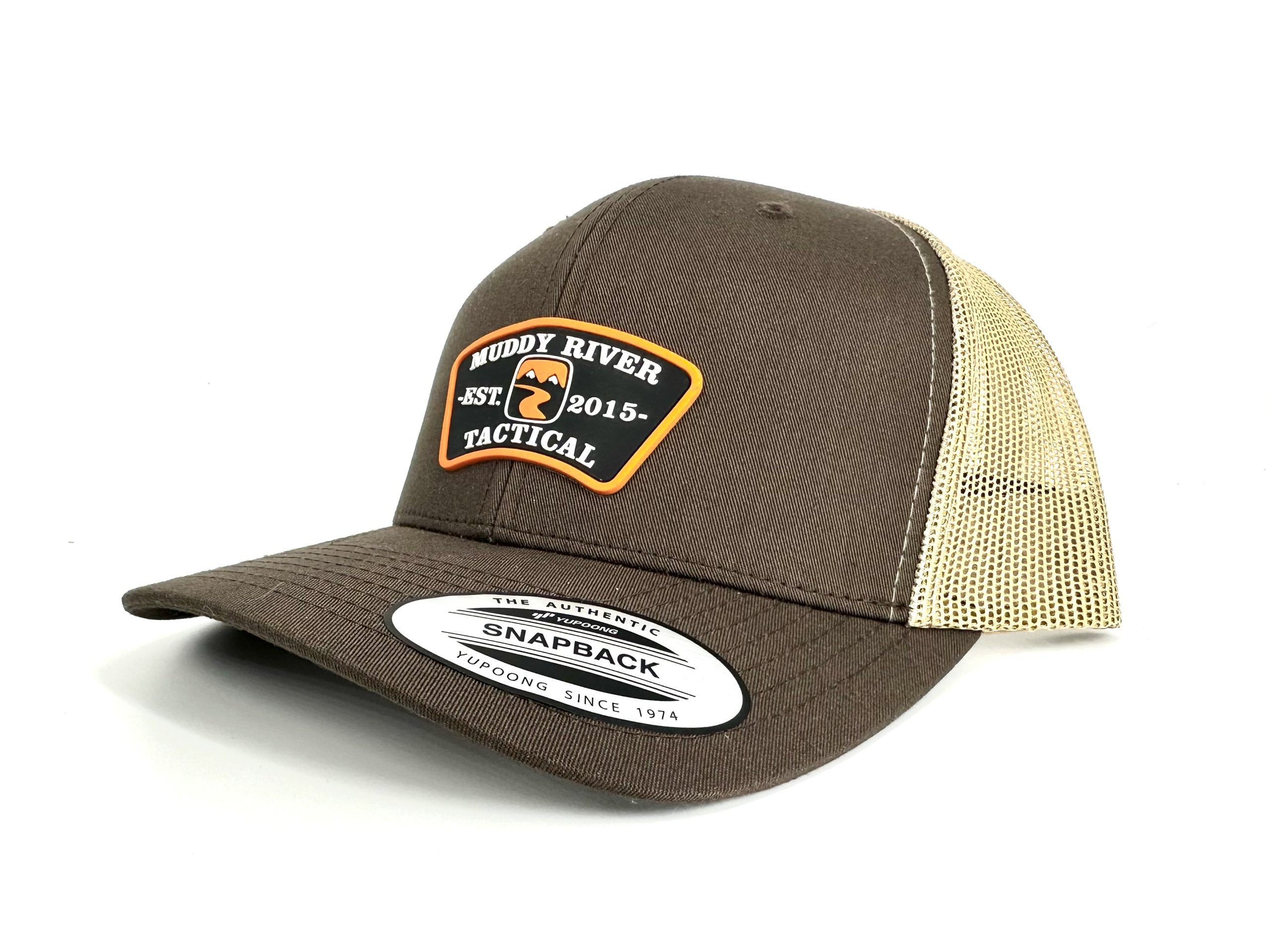 Muddy River Tactical EST. 2015 - Brown on Tan Snap Back Hat - Muddy ...