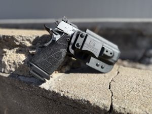 Custom Kydex and leather holsters for Kimber firearms by Muddy River Tactical.